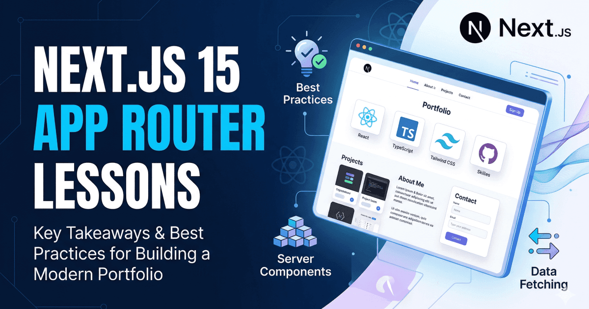Next.js 15 App Router: What I Learned Building My Portfolio